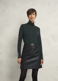 Lara Merino Wool Roll Neck Jumper, Hawthorn Green, hi-res