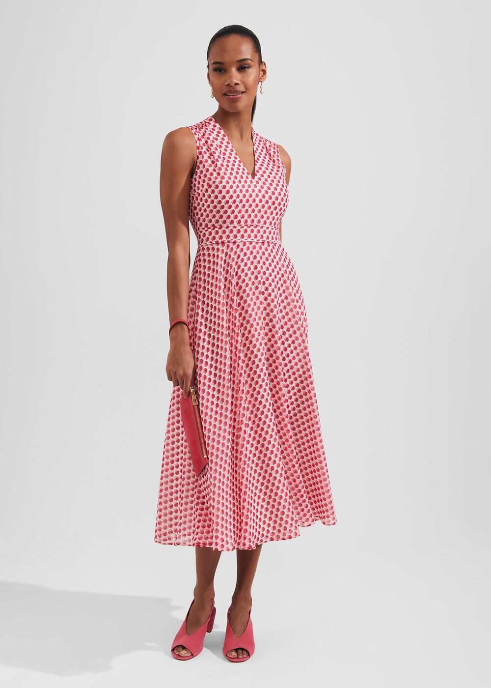 Lucy Printed Fit And Flare Dress, Ivory Multi, hi-res