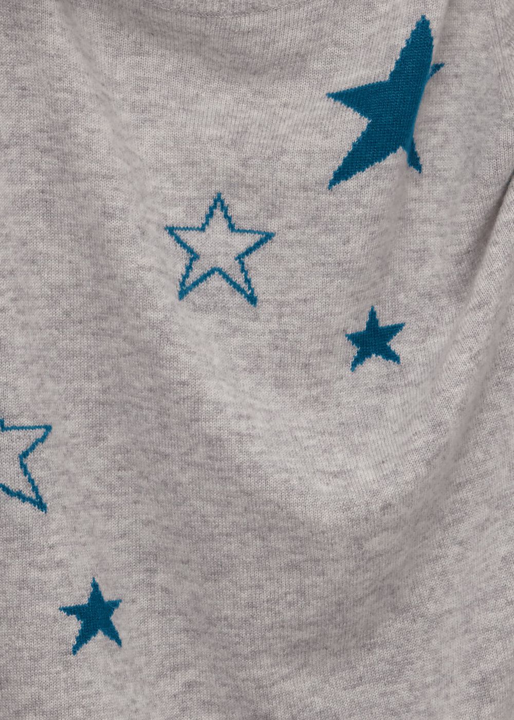 Samira Wool Cashmere Star Jumper, Grey Blue, hi-res