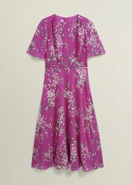 Petite Bronwyn Silk Dress, Pink Multi, hi-res