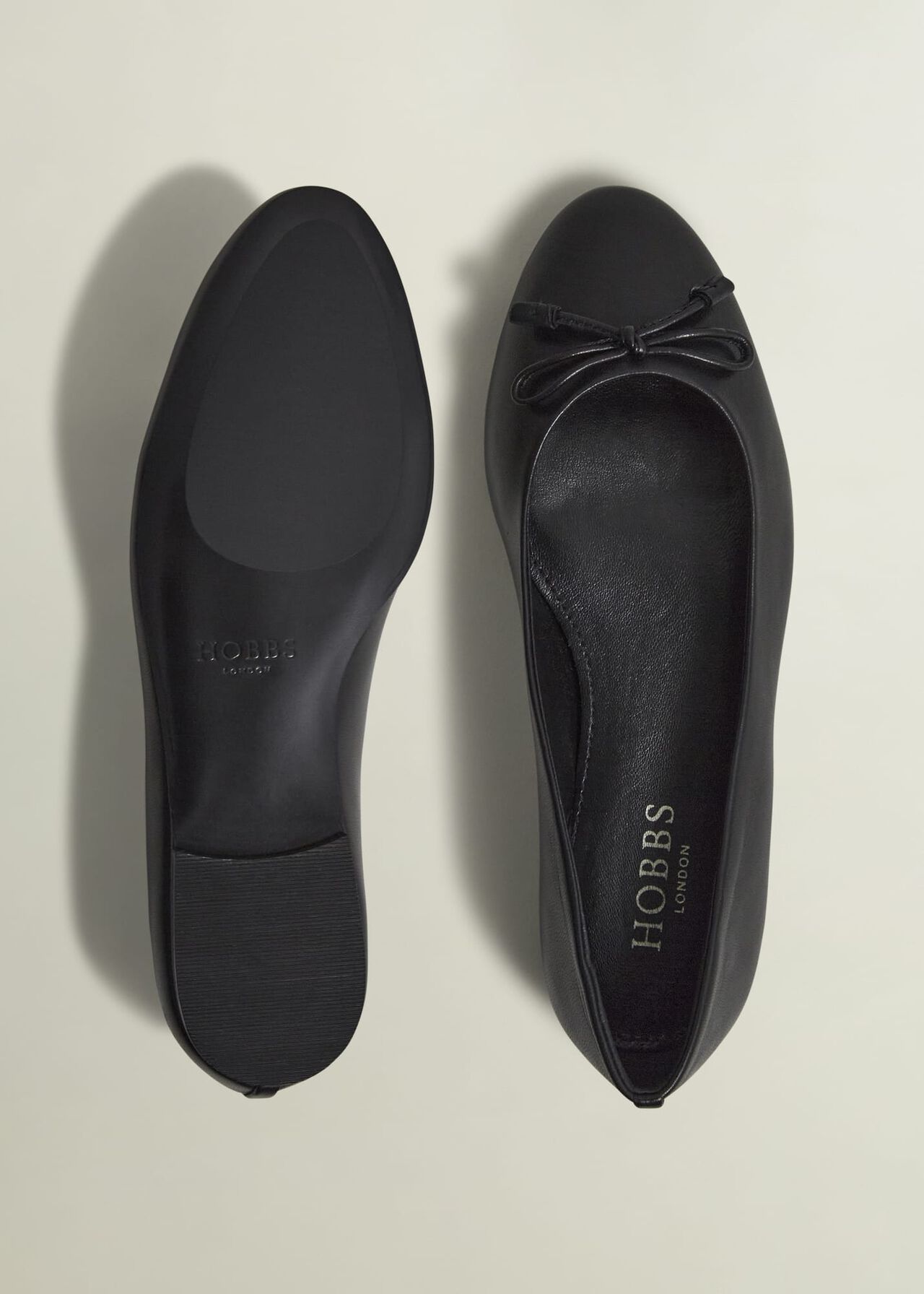 Priya Leather Ballerina, Black, hi-res