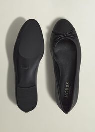 Priya Leather Ballerina, Black, hi-res