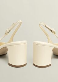 Lily Leather Slingbacks, Buttercream, hi-res