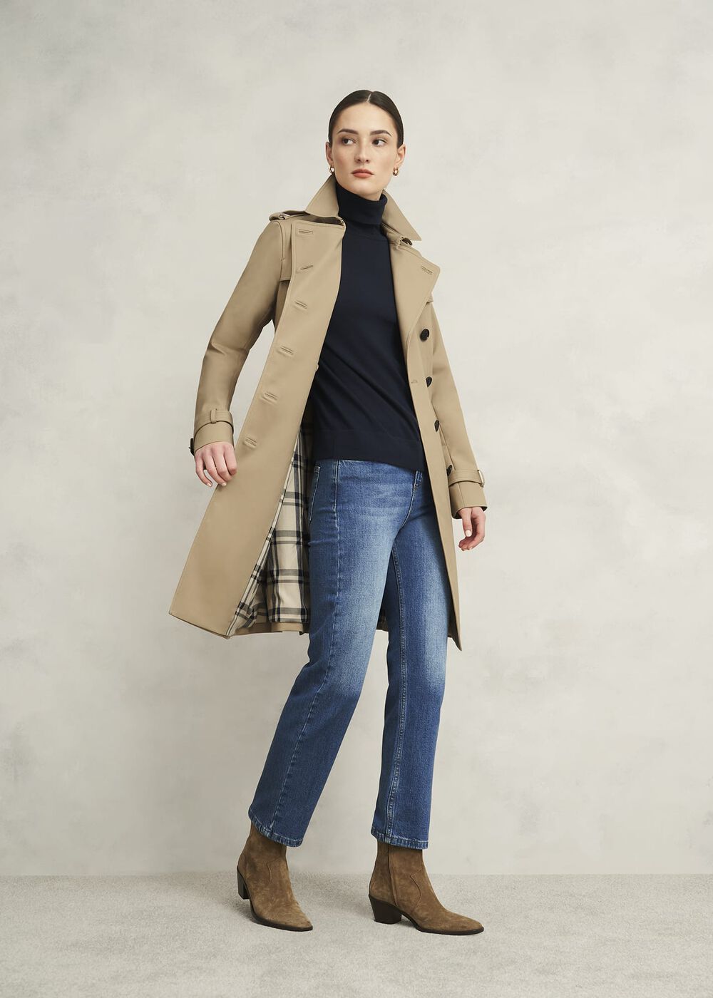Petite Skylar Shower Resistant Trench Coat, Tan, hi-res