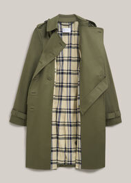 Petite Skylar Shower Resistant Trench Coat, Olive Green, hi-res