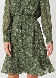 Frances Spot Belted Dress, Fern Green, hi-res