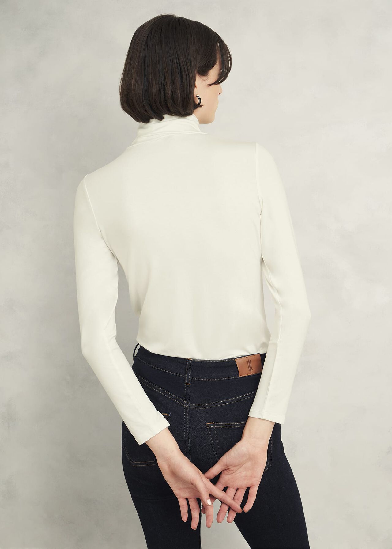 Mischa Roll Neck Top, Hobbs Ivory, hi-res