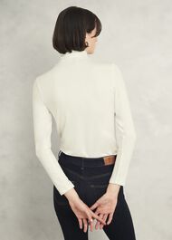 Mischa Roll Neck Top, Hobbs Ivory, hi-res