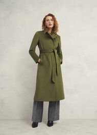 Livia Wool Coat, Kelp Green, hi-res