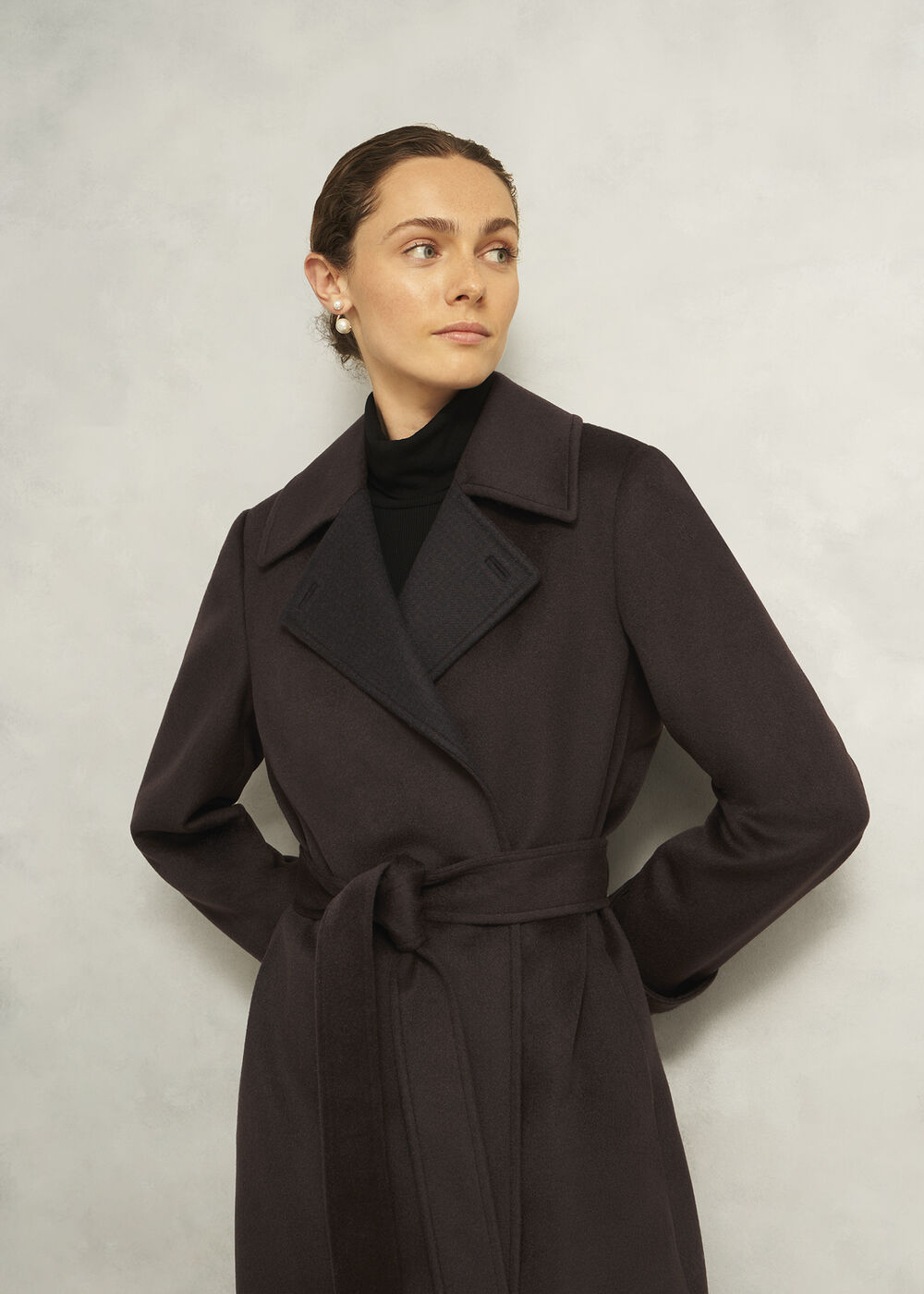 Edgely Wool Coat, Dark Brown, hi-res