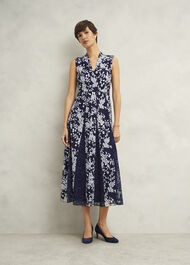 Quin Embroidered Dress, Midnight Ivory, hi-res