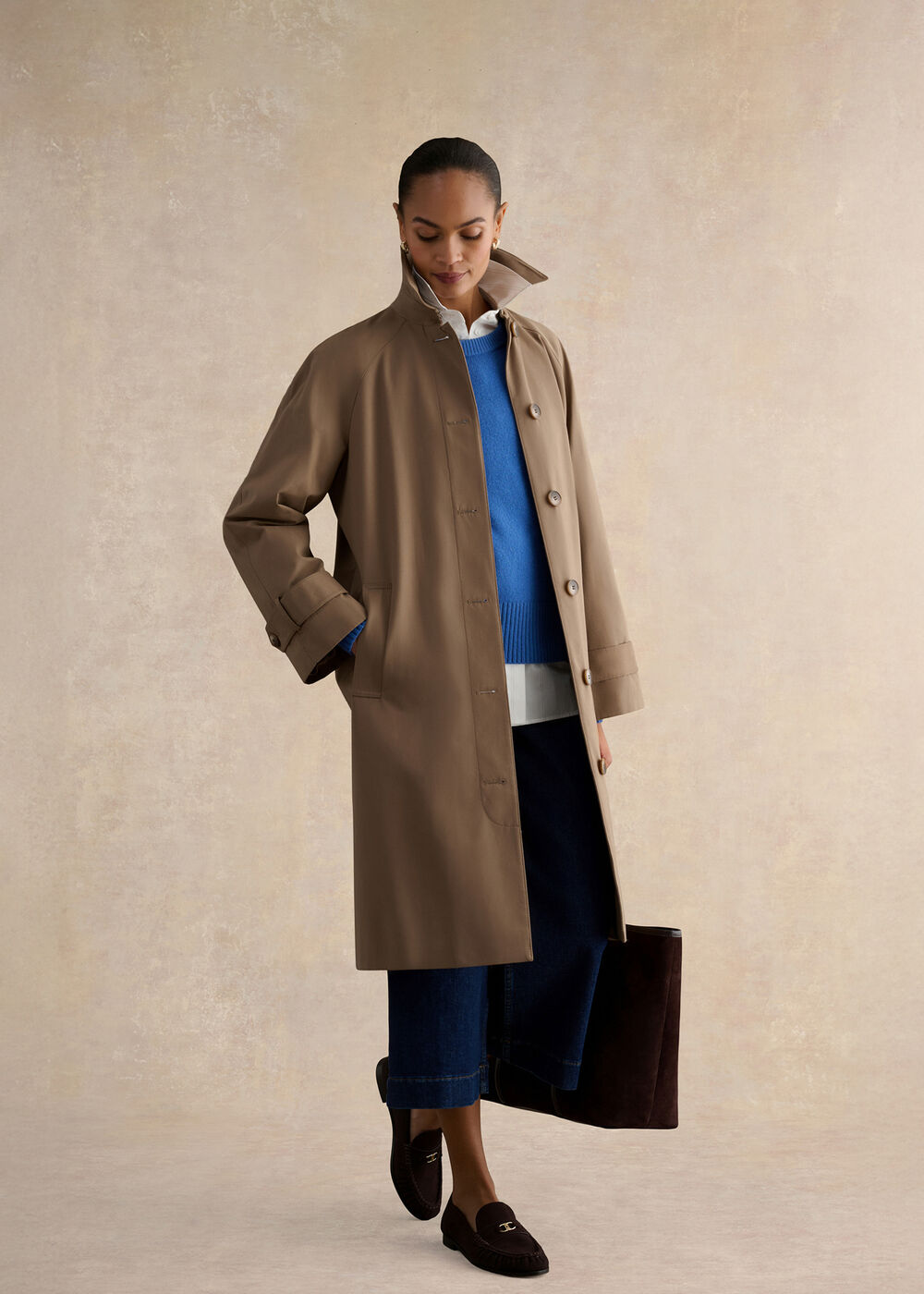 Lucy Shower Resistant Trench Coat, Mink Brown, hi-res