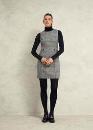 Brea Wool Dress, Black White, hi-res