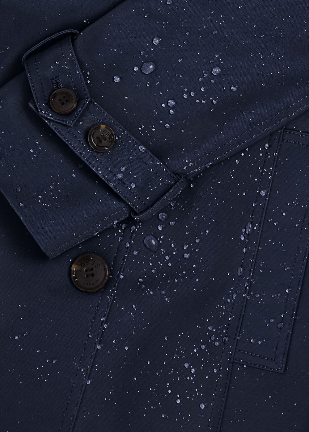 Saskia Water Resistant Trench Coat, Navy, hi-res