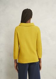 Camilla Cotton Sweater, Gold Chartreuse, hi-res