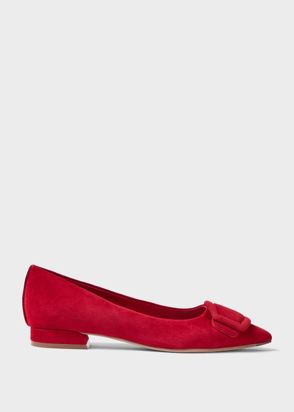 Alison Suede Flat, Red, hi-res