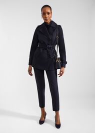 Shea Shower Resistant Trench Coat, Navy, hi-res