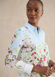 Sabina Floral Shirt, Pale Blue Multi, hi-res