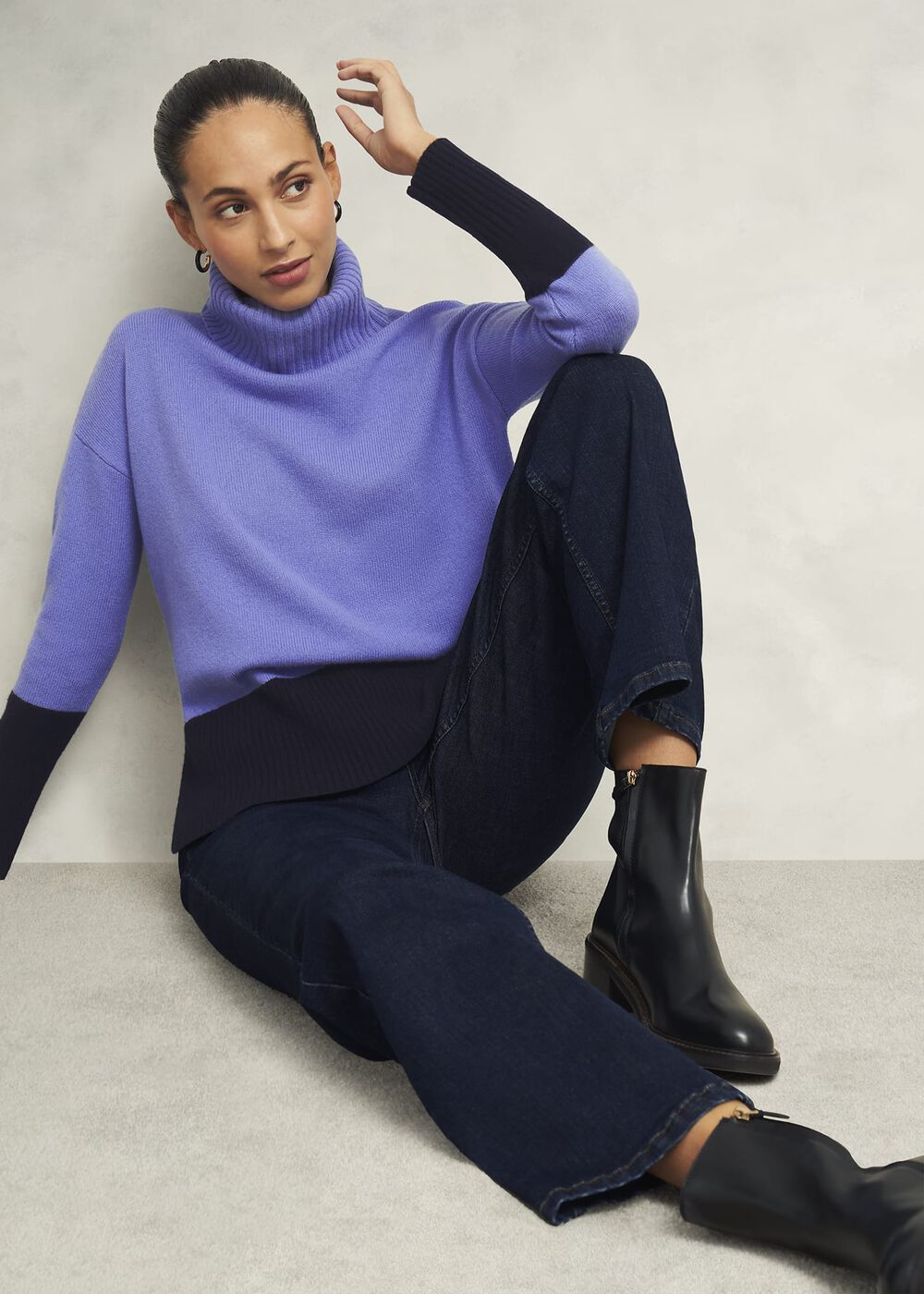 Melodie Wool Blend Jumper, Blue Hobbs Navy, hi-res