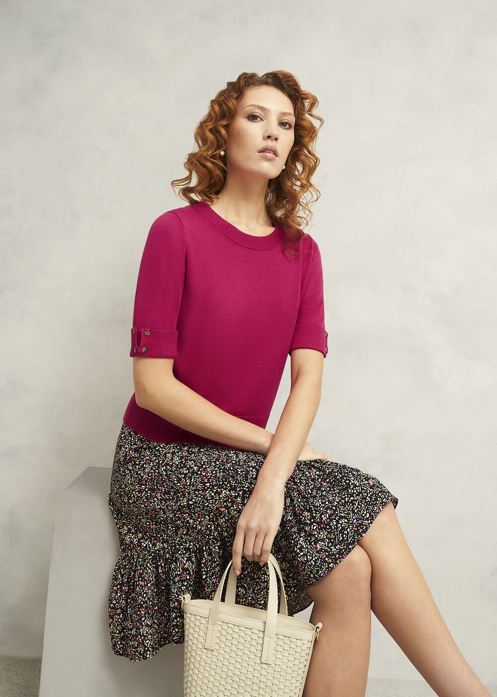 Leanne Knitted Top With Wool, Zinnia Pink, hi-res