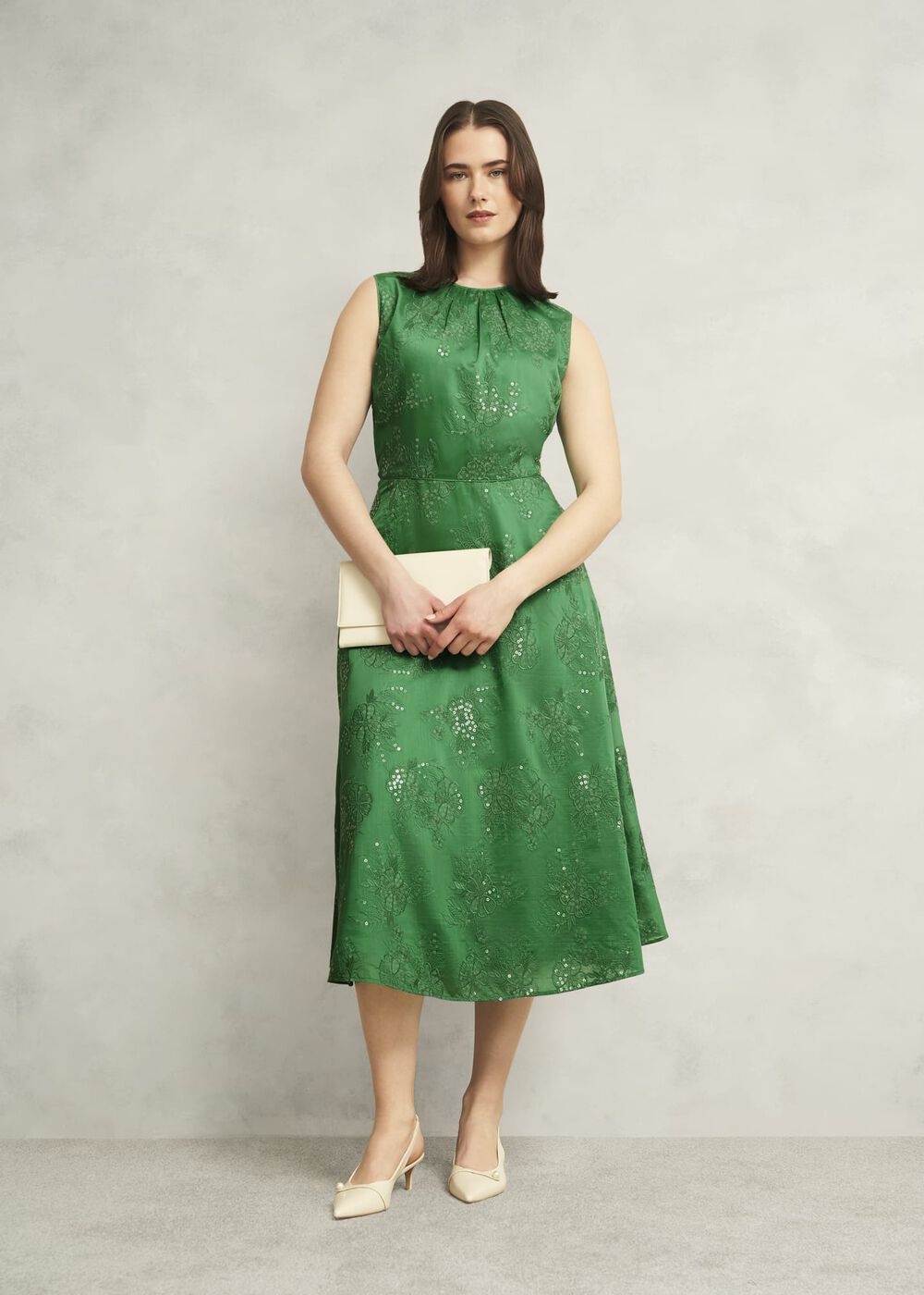 Rachel Embroidered Dress, Cilantro Green, hi-res