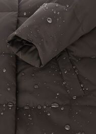 Short Heather Water Resistant Puffer Jacket, Dark Charcoal, hi-res