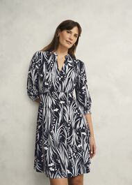 Petite Mollie Jersey Dress, Navy Ivory, hi-res