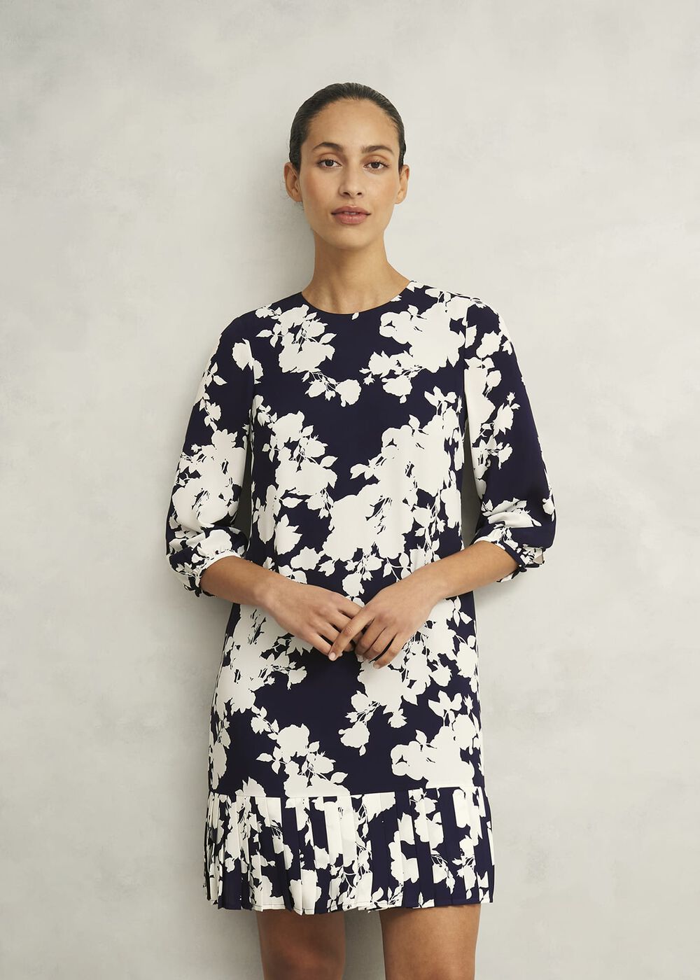 Petite Liana Floral Dress, Midnight Ivory, hi-res