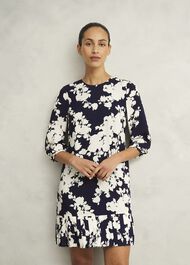 Petite Liana Floral Dress, Midnight Ivory, hi-res