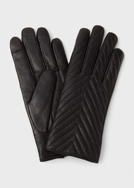 Louisa Leather Glove, Black, hi-res