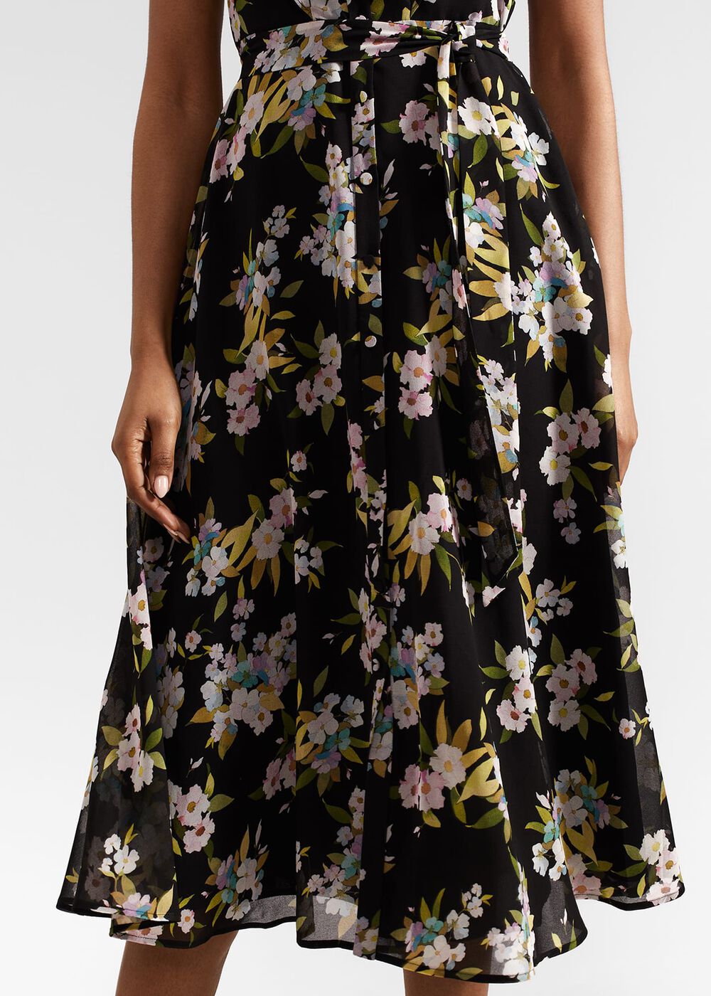 Erica Belted Midi Dress, Black Multi, hi-res