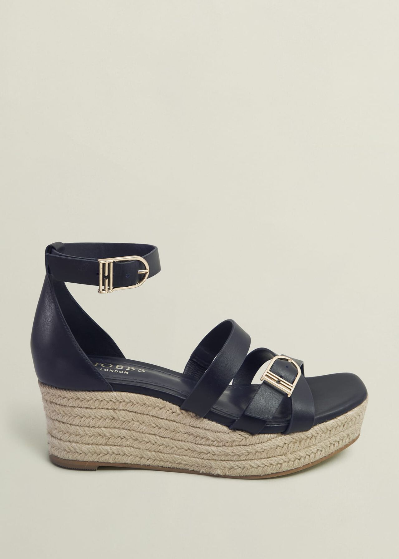 Paloma Leather Espadrilles, Hobbs Navy, hi-res