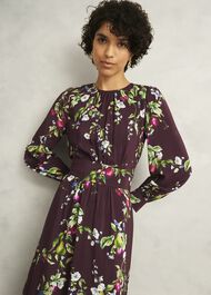 Iford Silk Dress, Onyx Red Multi, hi-res