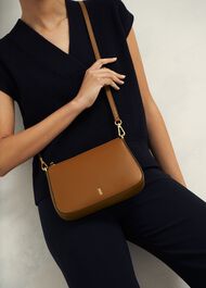 Briella Leather Crossbody Bag, Tan, hi-res