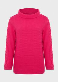 Camilla Cotton Jumper, Sapphire Pink, hi-res