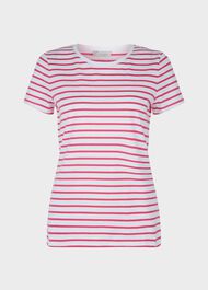Pixie Cotton Stripe T-Shirt, White Pink, hi-res