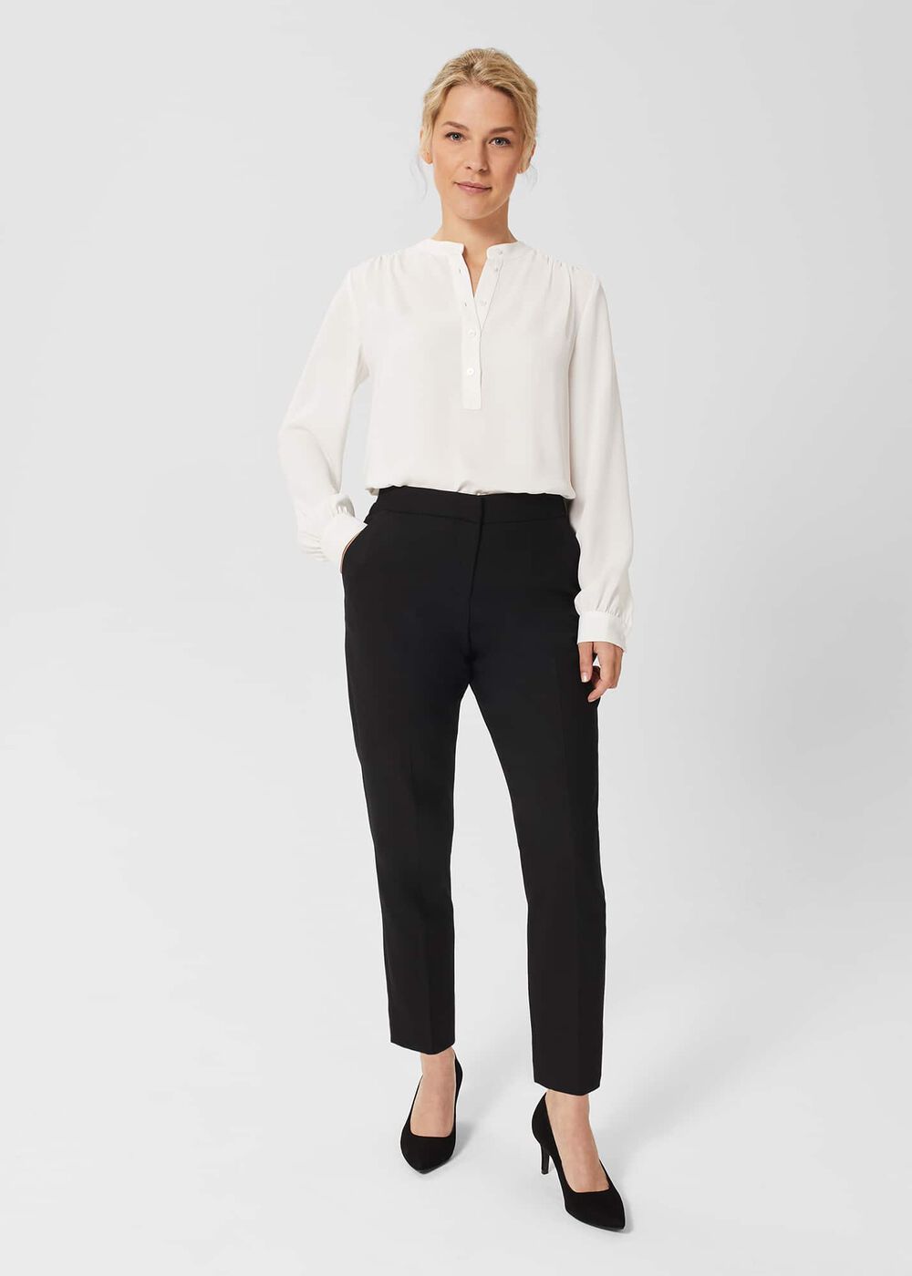 Petite Gael Wool Blend Pants, Black, hi-res