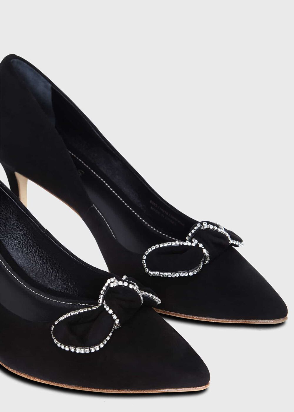 Belle Bow Pumps, Black, hi-res