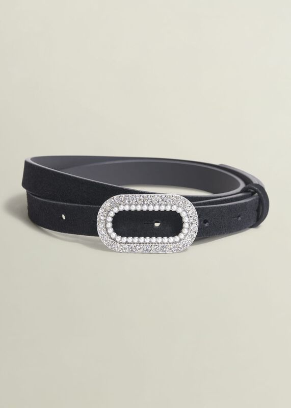 Cathy Jewelled Suede Belt