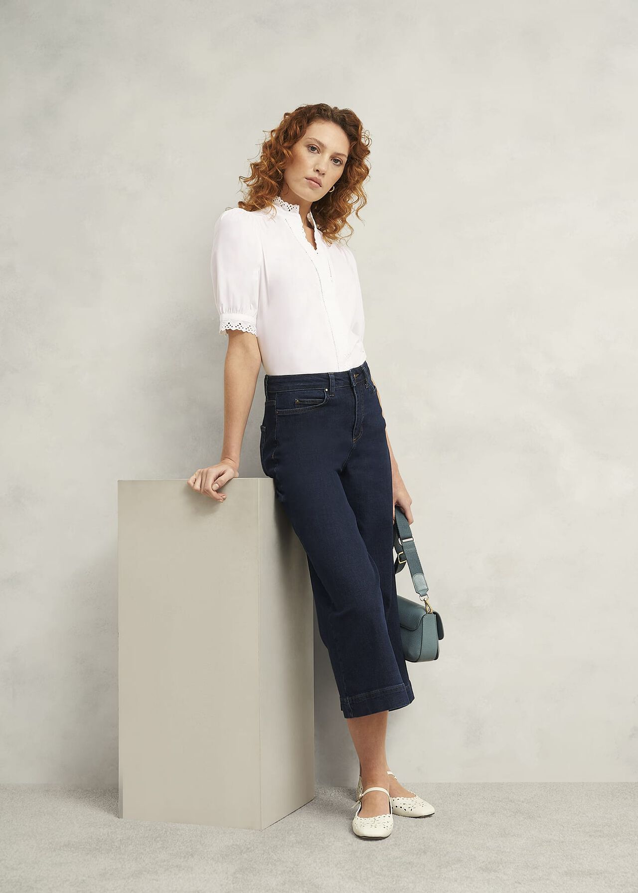 Karis Cotton Blouse, White, hi-res