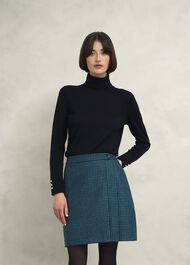 Leah Wool Kilt Skirt, Green Multi, hi-res