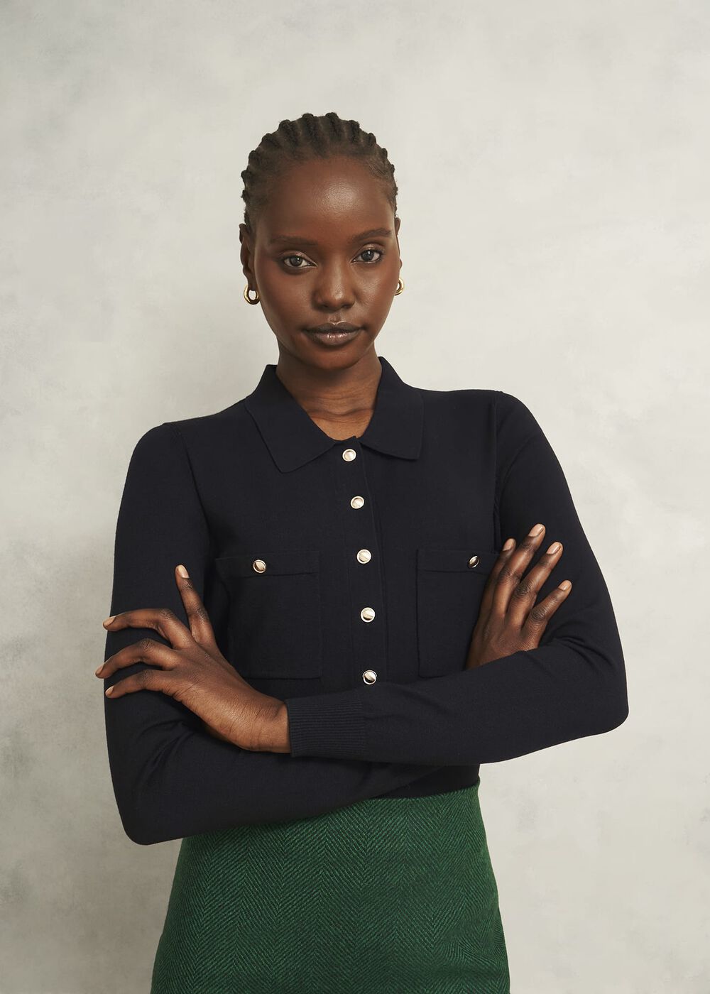 Jessica Knitted Shirt, Black, hi-res