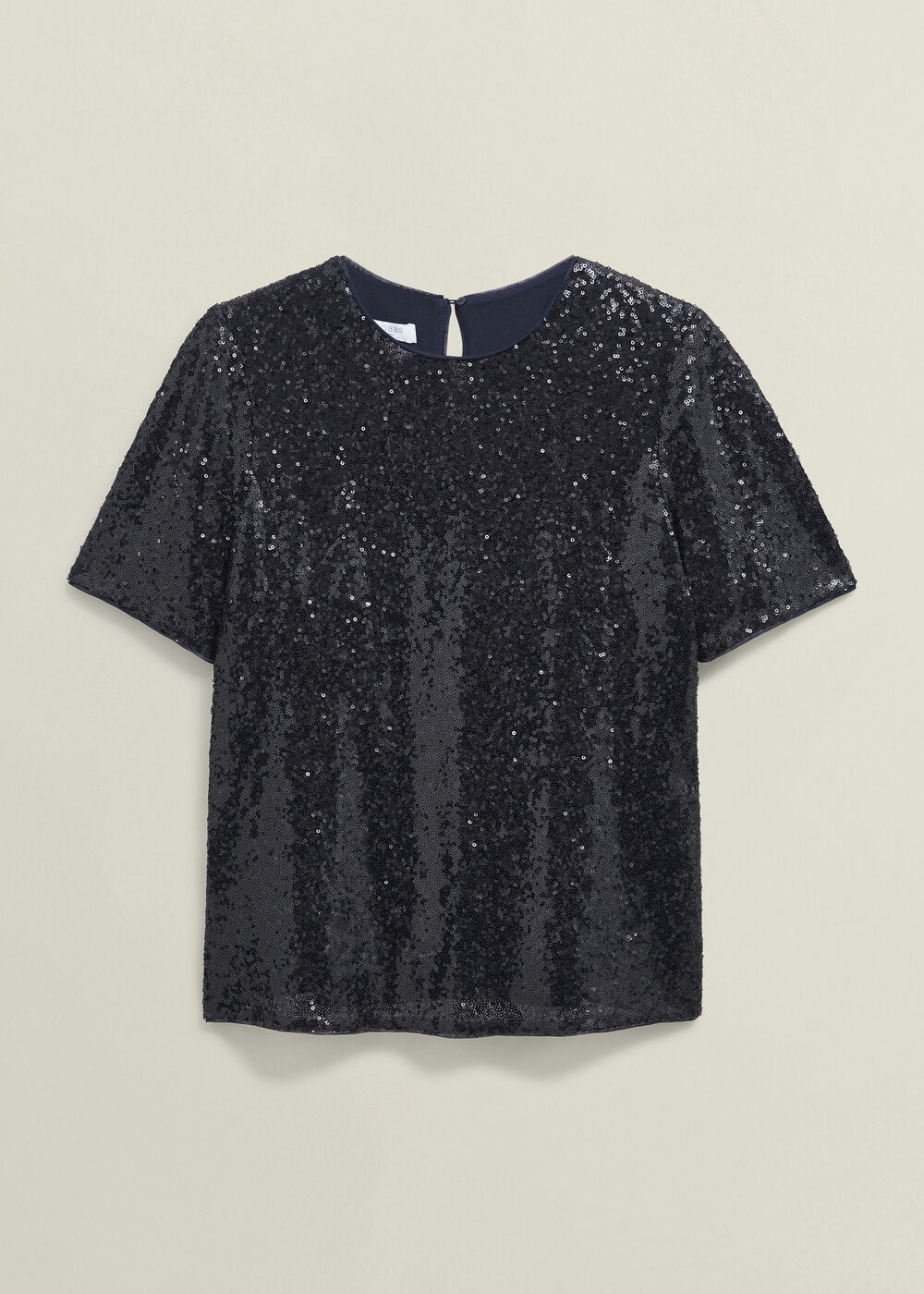 Lilibet Sparkle Sequin Short Sleeve Top, Hobbs Navy, hi-res