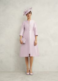 Rhea Wool Silk Dress, Soft Petal Pink, hi-res