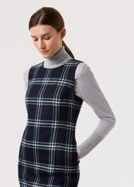 Robbie Wool Dress, Navy Multi, hi-res