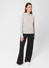 Audrey Wool Cashmere Jumper, Pale Grey Marl, hi-res