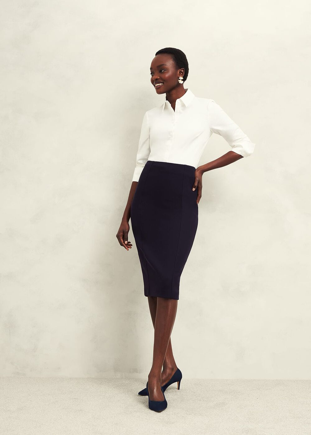 Petite Aly Skirt, Navy, hi-res