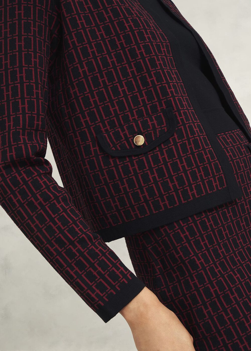 Perrie Knitted Jacket, Black Rhubarb, hi-res