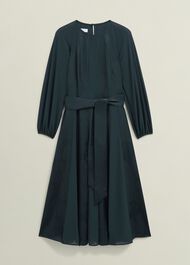 Loren Jacquard Dress, Evergreen, hi-res
