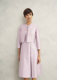 Rhea Wool Silk Dress, Soft Petal Pink, hi-res